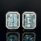 14k Gold 2.8 Ct Natural Aquamarine & Diamond Earrings