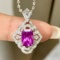 14k Gold 2.40 Ctw Natural Sapphire & Diamond Pendant