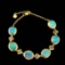 14k Gold 6.8 Ct Natural Opal & Diamond Bracelet