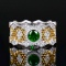 14k Gold 1.02 Ctw Natural Emerald & Diamond Ring