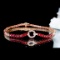 14k Gold 4.49 Ctw Natural Ruby & Diamond Bracelet