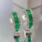 14k Gold 1.09 Ctw Vivid Green Natural Emerald & Diamond Earrings