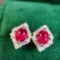 14k Gold 1.27 Ctw Natural Ruby & Diamond Earrings