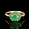 14k Gold 2.37 Ctw Vivid Green Natural Emerald & Diamond Ring