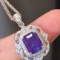 14k Gold 2.68 Ctw Natural Sapphire & Diamond Pendant