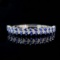 14k Gold 7.32 Ctw Natural Sapphire & Diamond Bangle