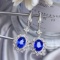 14k Gold 4.86 Ctw Vivid Blue Natural Sapphire & Diamond Earrings