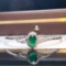 14k Gold 2.0 Ct Vivid Green Natural Emerald & Diamond Bangle