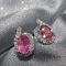 14k Gold 2.07 Ct Natural Padparadscha Sapphire & Diamond Earrings