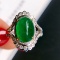 14k Gold 5.55 Ctw Vivid Green Natural Emerald & Diamond Ring