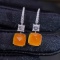 14k Gold 7.64 Ctw Natural Partschinite & Diamond Earrings