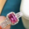14k Gold 1.56 Ctw Natural Padparadscha Sapphire & Diamond Ring