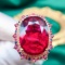 14k Gold 10.8 Ct Natural Tourmaline & Diamond Ring/pendant