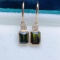 14k Gold 2.20 Ctw Natural Tourmaline & Diamond Earrings