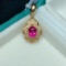 14k Gold 1.2 Ctw Natural Tourmaline & Diamond Pendant