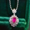 14k Gold 1.72 Ctw Natural Ruby & Diamond Pendant