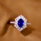 14k Gold 1.07 Ctw Natural Sapphire & Diamond Ring