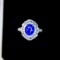 14k Gold 3.51 Ctw Vivid Blue Natural Sapphire & Diamond Ring