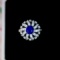 14k Gold 1.82 Ctw Vivid Blue Natural Sapphire & Diamond Ring
