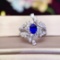 14k Gold 2.28 Ctw Natural Sapphire & Diamond Ring