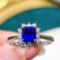 14k Gold 1.05 Ctw Natural Sapphire & Diamond Ring