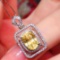 14k Gold 2.89 Ctw Natural Sapphire & Diamond Pendant