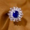 14k Gold 2.89 Ctw Natural Sapphire & Diamond Ring