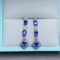 14k Gold 2.15 Ct Vivid Blue Natural Sapphire & Diamond Earrings
