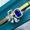 14k Gold 4.73 Ctw Natural Sapphire & Diamond Ring