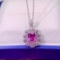14k Gold 1.60 Ctw Natural Padparadscha Sapphire & Diamond Pendant