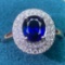 14k Gold 2.13 Ctw Natural Sapphire & Diamond Ring