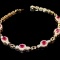 14k Gold 1.72 Ctw Natural Ruby & Diamond Bracelet