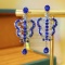 14k Gold 4.00 Ctw Natural Sapphire & Diamond Earrings
