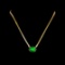 14k Gold 3.76 Ct Vivid Green Natural Emerald Necklace
