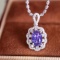 14k Gold 1.01 Ct Natural Sapphire & Diamond Pendant