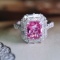 14k Gold 2.23 Ctw Natural Padparadscha Sapphire & Diamond Ring