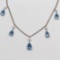 14k Gold 4.23 Ctw Natural Aquamarine & Diamond Necklace
