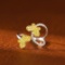 14k Gold 0.37 Ctw Natural Yellow Diamond & Diamond Ring