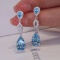 14k Gold 3.92 Ctw Natural Aquamarine & Diamond Earrings