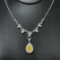 14k Gold 3.12 Ctw Natural Yellow Diamond & Diamond Necklace