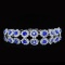 14k Gold 3.89 Ctw Vivid Blue Natural Sapphire & Diamond Bracelet
