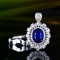 14k Gold 2.25 Ctw Natural Sapphire & Diamond Ring/pendant