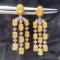 14k Gold 2.82 Ctw Natural Yellow Diamond & Diamond Earrings
