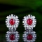 14k Gold 0.84 Ctw Natural Ruby & Diamond Earrings