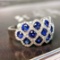 14k Gold 2.08 Ctw Vivid Blue Natural Sapphire & Diamond Ring