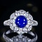 14k Gold 1.87 Ctw Natural Sapphire & Diamond Ring/pendant