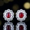 14k Gold 0.81 Ctw Natural Ruby & Diamond Earrings