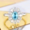 14k Gold 1.25 Ctw Natural Paraiba Tourmaline & Diamond Ring