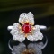 14k Gold 1.05 Ctw Natural Ruby & Diamond Ring