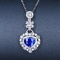14k Gold 1.89 Ctw Natural Sapphire & Diamond Pendant